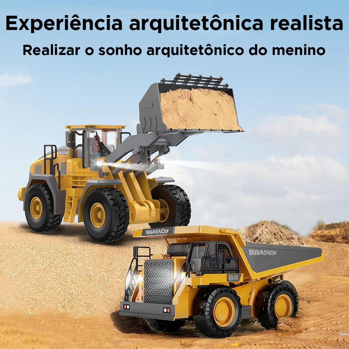 STEM Brinquedo Carregadeira de Controle Remoto - Caminhão de Construção de Controle Remoto, Presente para Crianças de 6 Anos ou Mais  TC991C