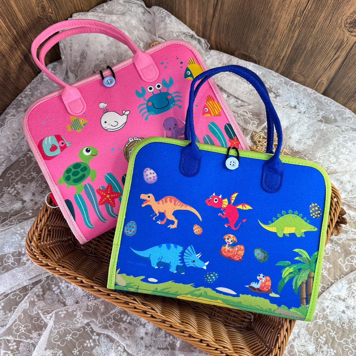 Placa de Montessori Sensorial para Crianças Maleta Educativa Brinquedo (Rosa)  OTA-BM107