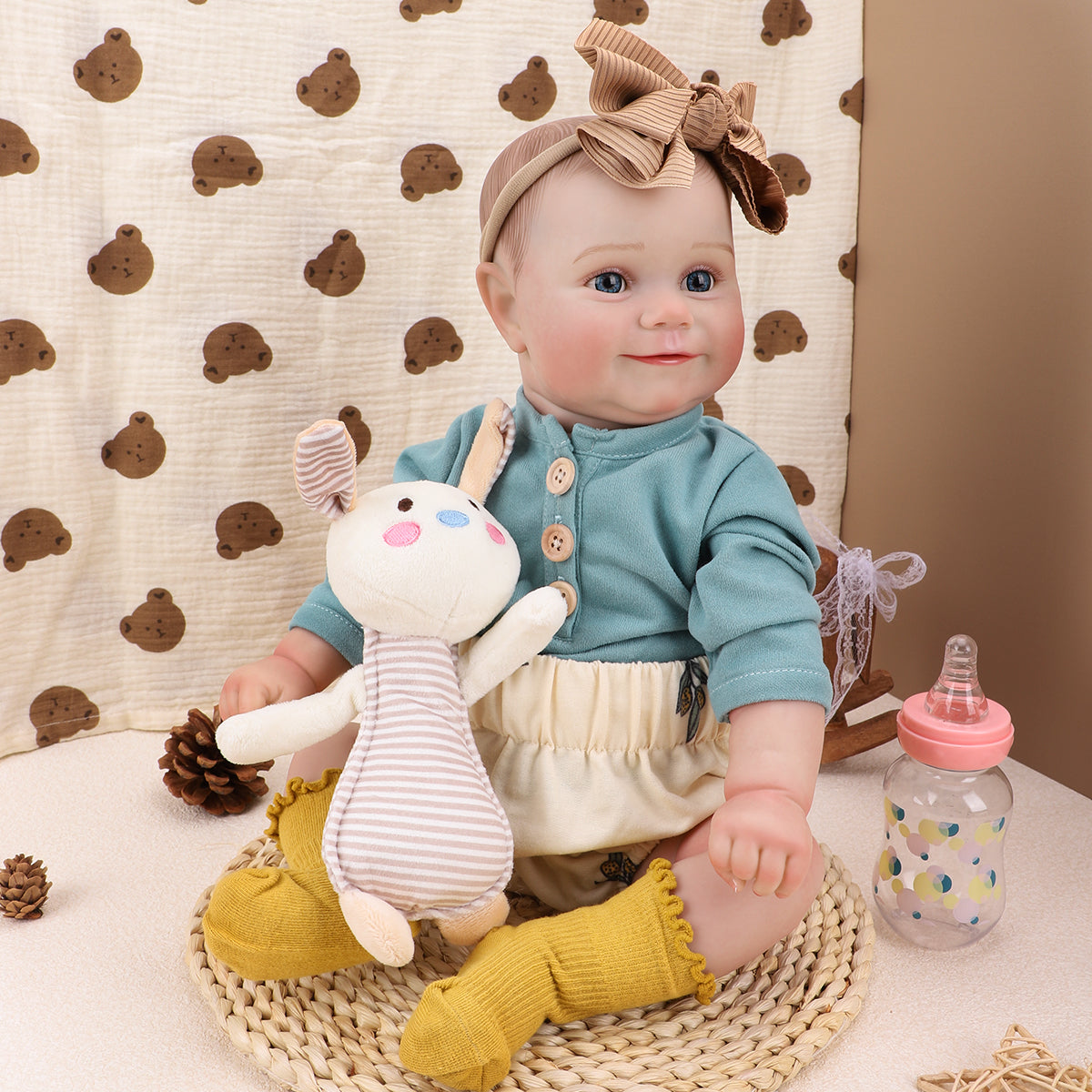 Brastoy Boneca Bebê Reborn Pintada Menina Realista De Silicone Princesa 48cm OTA-IG569CS