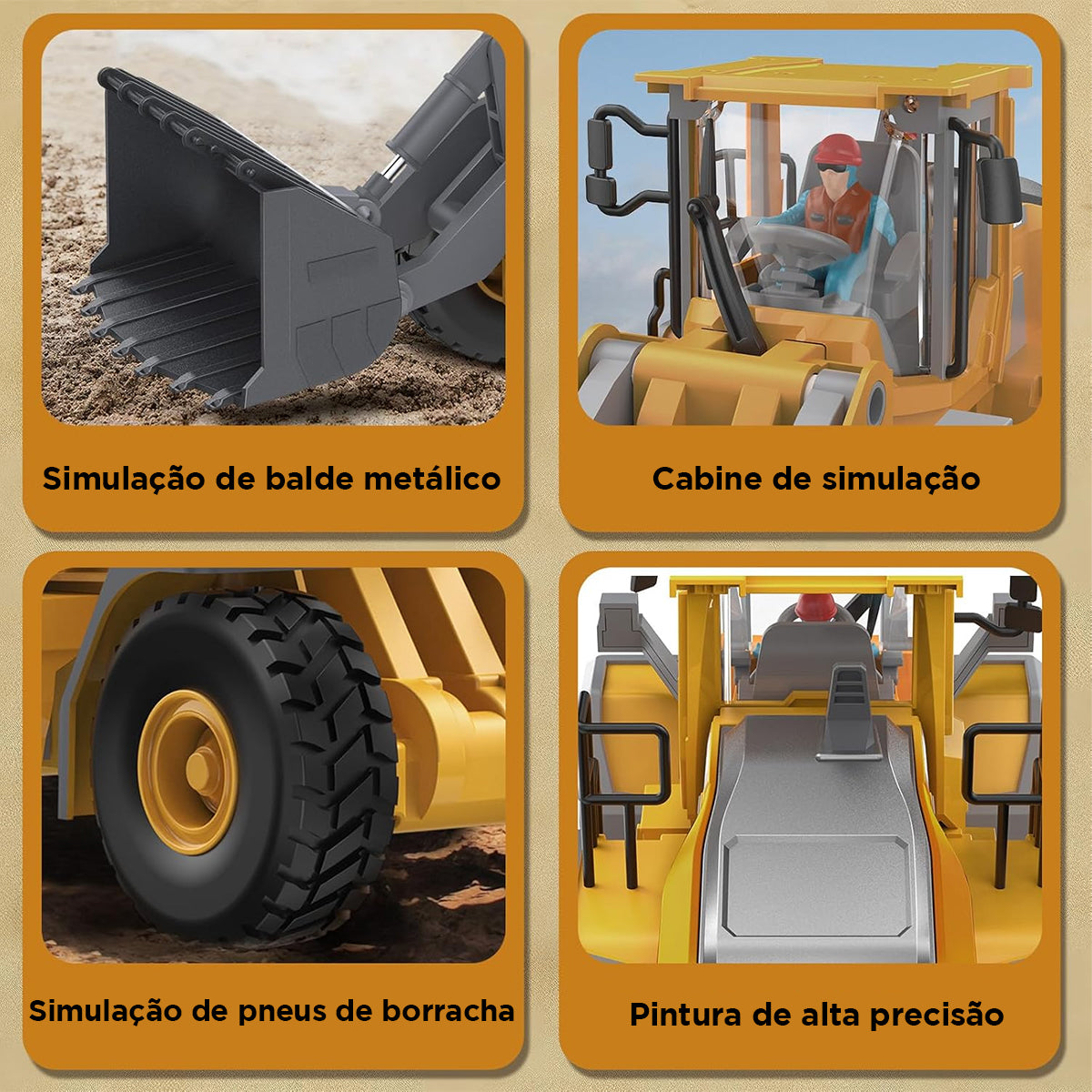 STEM Brinquedo Carregadeira de Controle Remoto - Caminhão de Construção de Controle Remoto, Presente para Crianças de 6 Anos ou Mais  TC991C