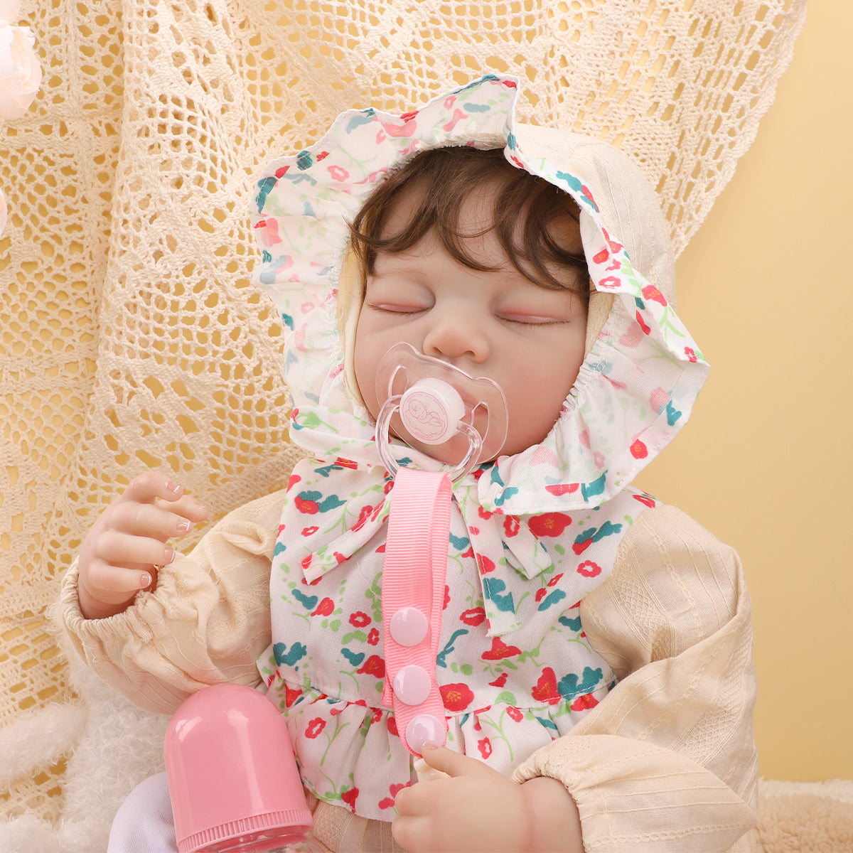 Brastoy Boneca Bebê Reborn Pintada Menina Marry 55cm Silicone OTA-IG587CS