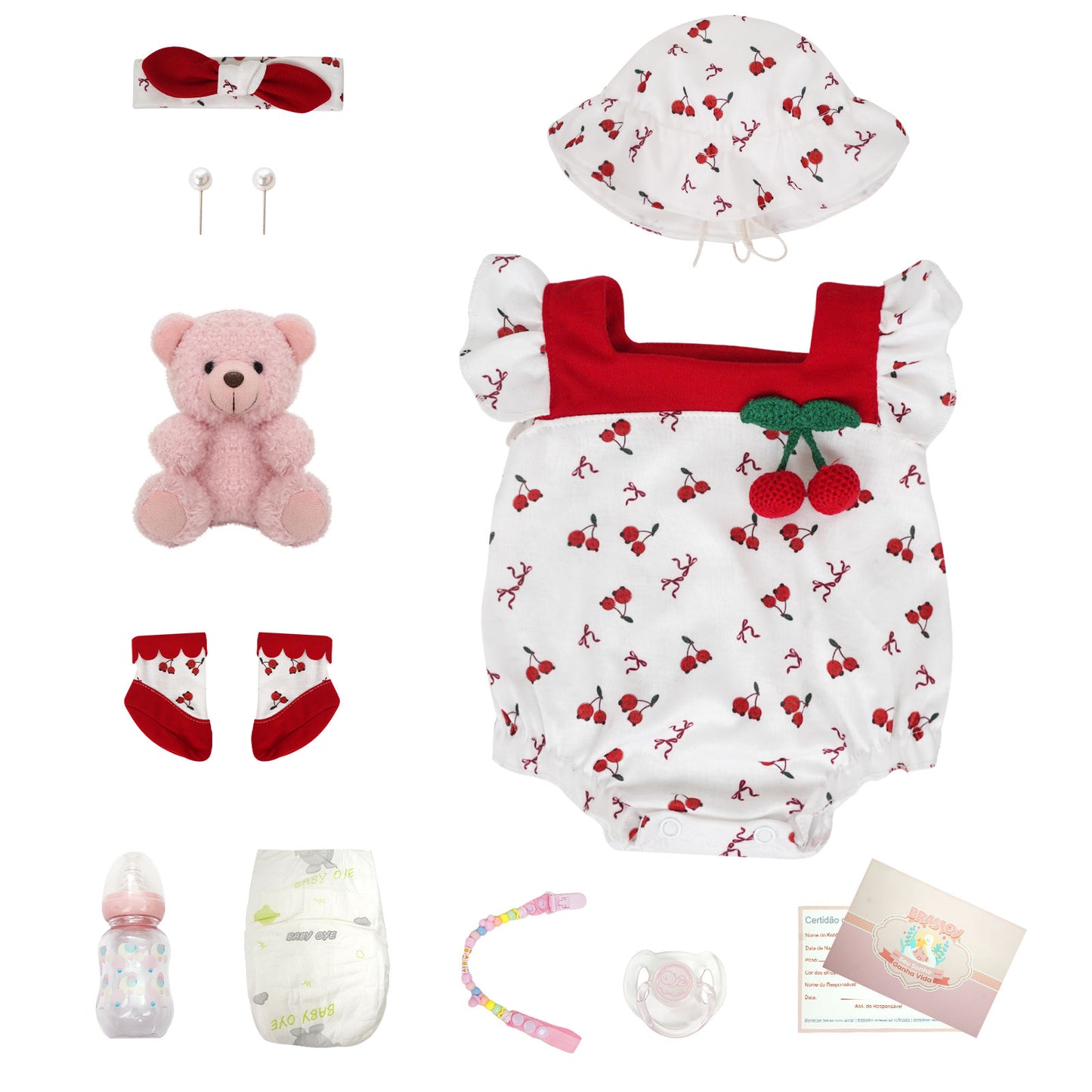 Brastoy Boneca Bebê Reborn Pintada Realista Menina 48cm De Silicone OTA-IG597CS