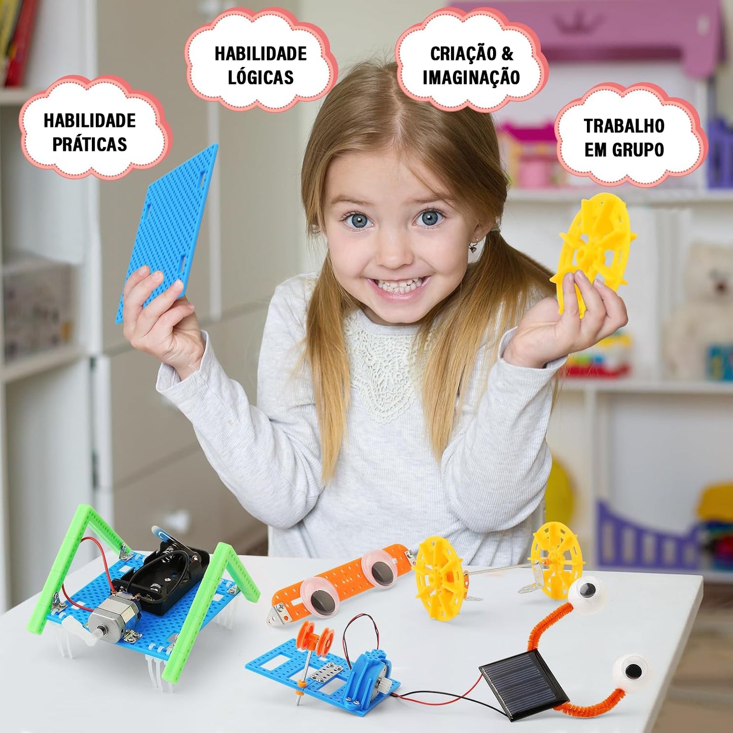 Conjunto de Brinquedos 5 em 1 DIY - STEM Brinquedos para Crianças de 6 a 13 Anos  KJ9099BC