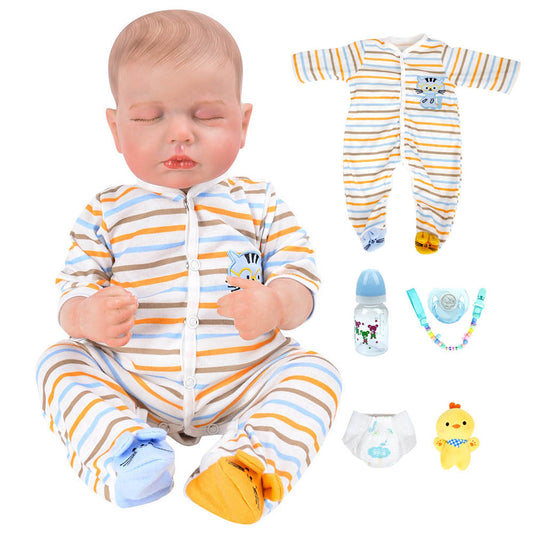 Brastoy Bebê Reborn Boneca Pintada Silicone Realistic Menino 48cm OE-IG543RB