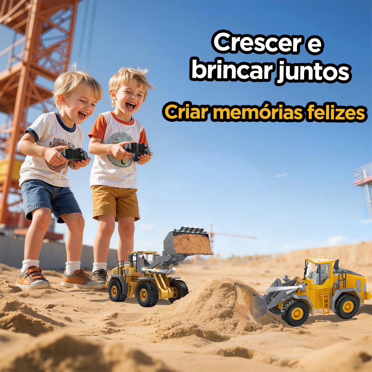 STEM Brinquedo Carregadeira de Controle Remoto - Caminhão de Construção de Controle Remoto, Presente para Crianças de 6 Anos ou Mais  TC991C