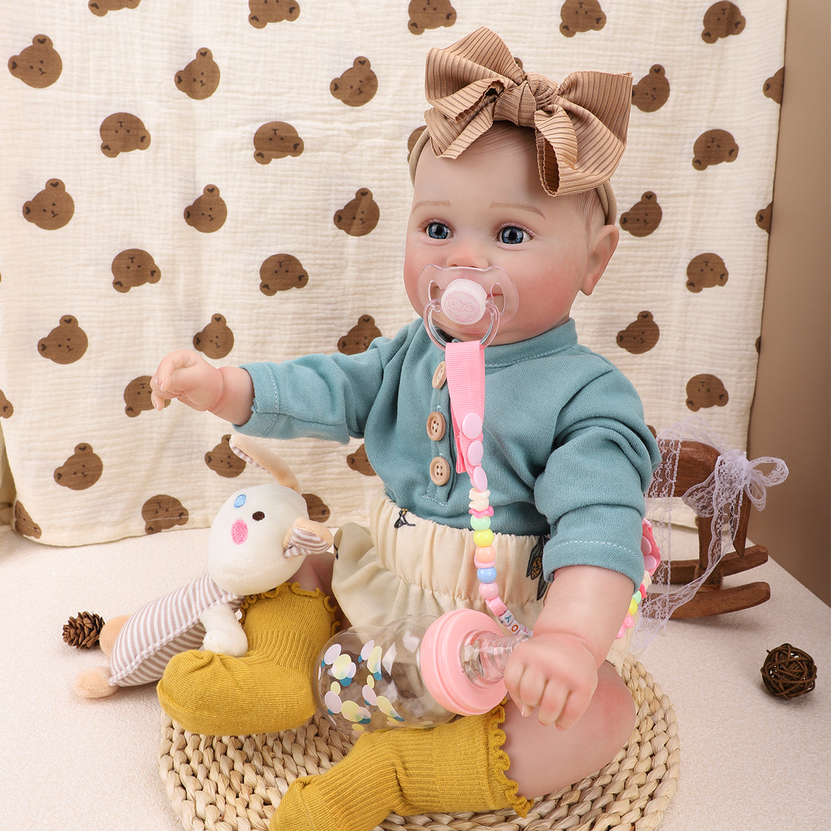 Brastoy Boneca Bebê Reborn Pintada Menina Realista De Silicone Princesa 48cm OTA-IG569CS