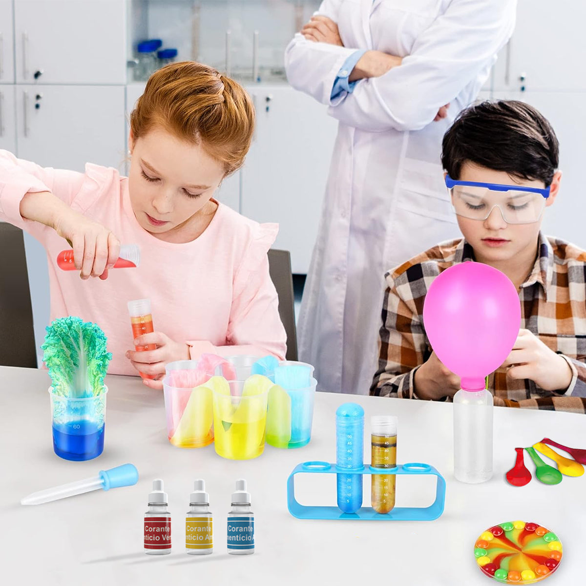 Kit de Experimentos Científicos STEM - Mais de 135 Combinações de Química, Brinquedo Educativo para Crianças a Partir de 8 Anos KJ9061HX