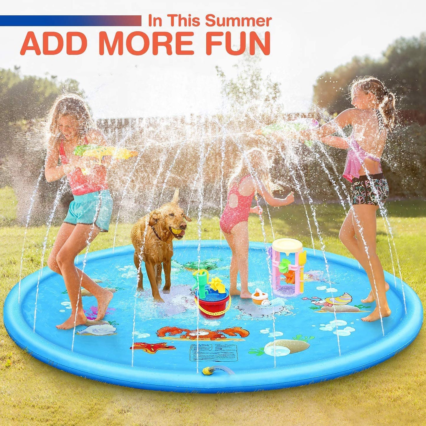 Brastoy Splash Pad Sprinkler Esteira Piscina Inflável Infantil 170cm YG-020
