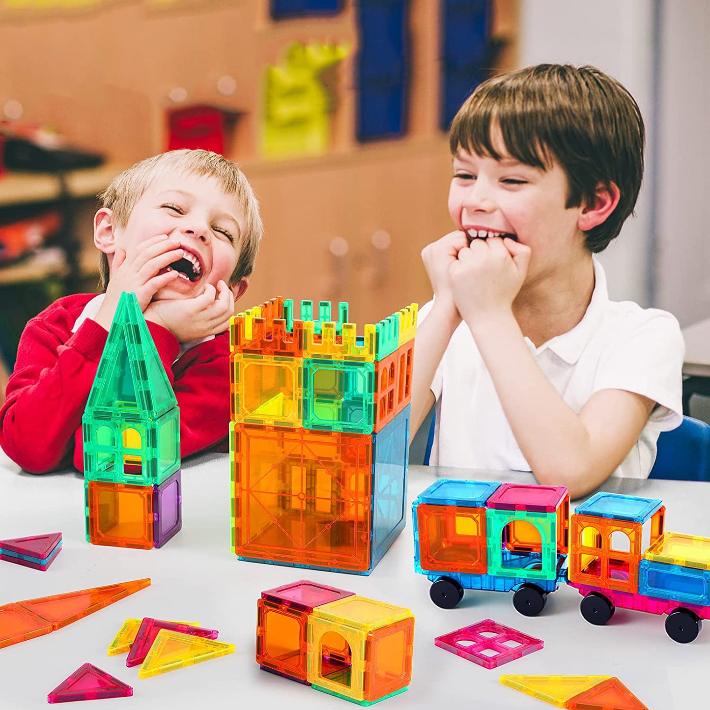 Blocos de Montar Magnéticos Construção Brinquedo Educativo Infantil 65 Peças BM438