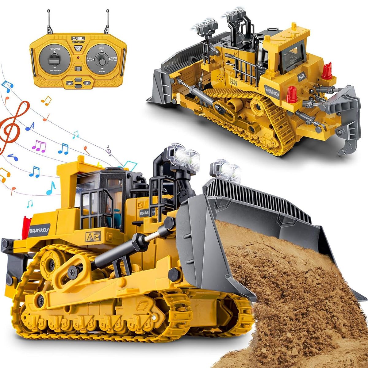 STEM Brinquedo Bulldozer de Controle Remoto - aminhão de Construção de Controle Remoto,  Presente Ideal para Crianças de 6 Anos ou Mais  TC992T