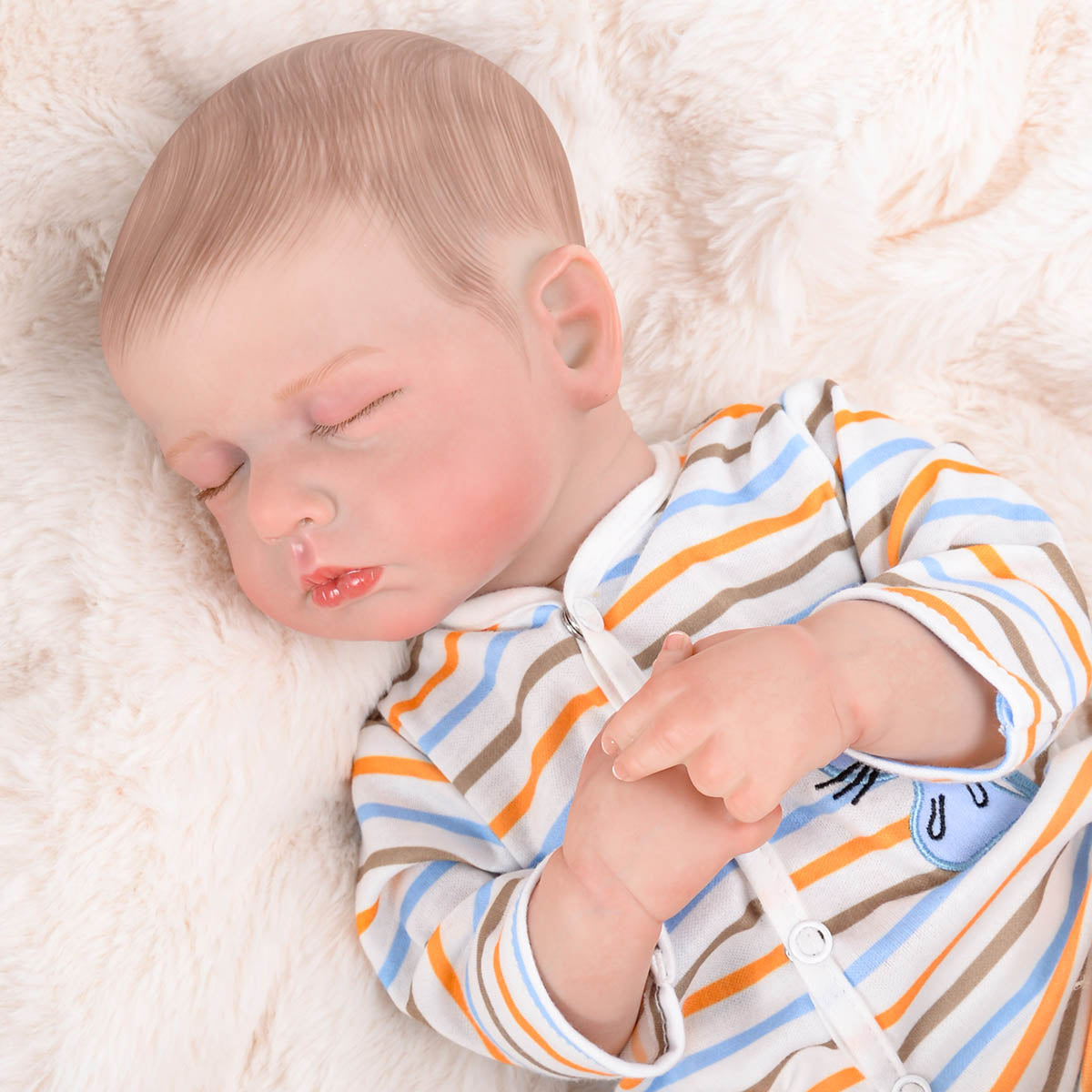 Brastoy Bebê Reborn Boneca Pintada Silicone Realistic Menino 48cm OE-IG543RB