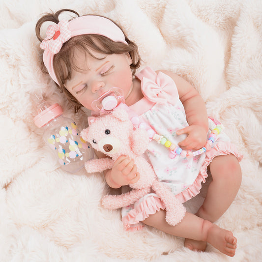 Brastoy Princesa Pintada Bebê Reborn Boneca Realista Silicone 48cm OTA-IG589CS