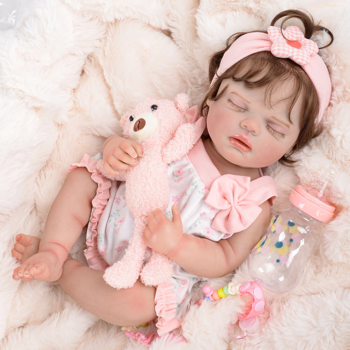 Brastoy Princesa Pintada Bebê Reborn Boneca Realista Silicone 48cm OTA-IG589CS