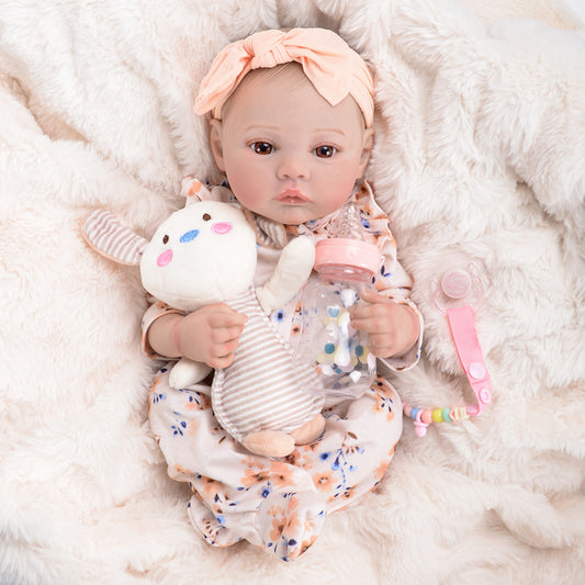 Brastoy Boneca Reborn Pintada Realista Menina 48cm Corpo De Silicone OTA-IG228CS