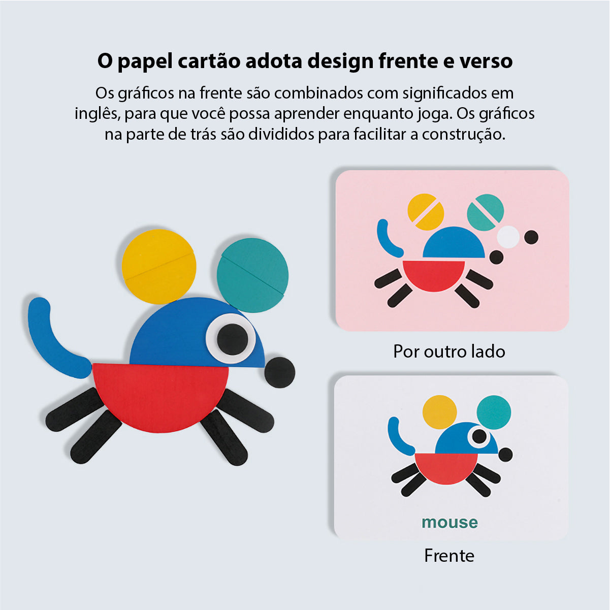 Brinquedo de Aprendizagem Montessori - Quebra-cabeça de Madeira, Contendo 36 Blocos e 60 Cartas, Adequada para Crianças de 1 a 3 Anos   CB903