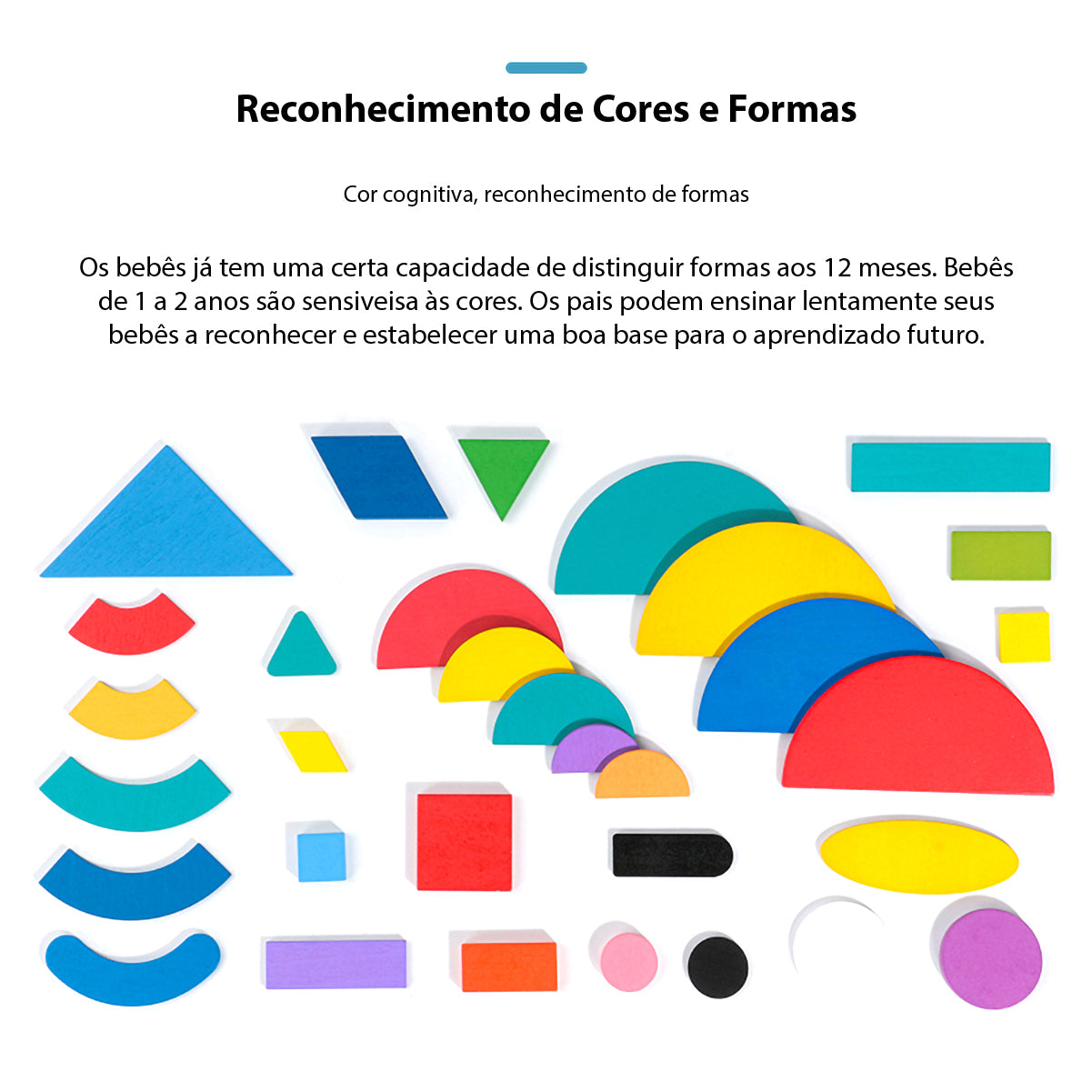 Brinquedo de Aprendizagem Montessori - Quebra-cabeça de Madeira, Contendo 36 Blocos e 60 Cartas, Adequada para Crianças de 1 a 3 Anos   CB903