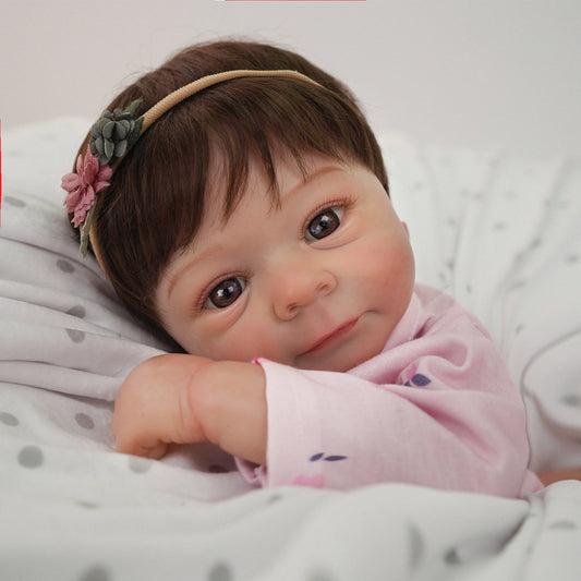 Brastoy Bebê Reborn Pintada Realista Boneca Menina Silicone 48cm OTA-IG599CS