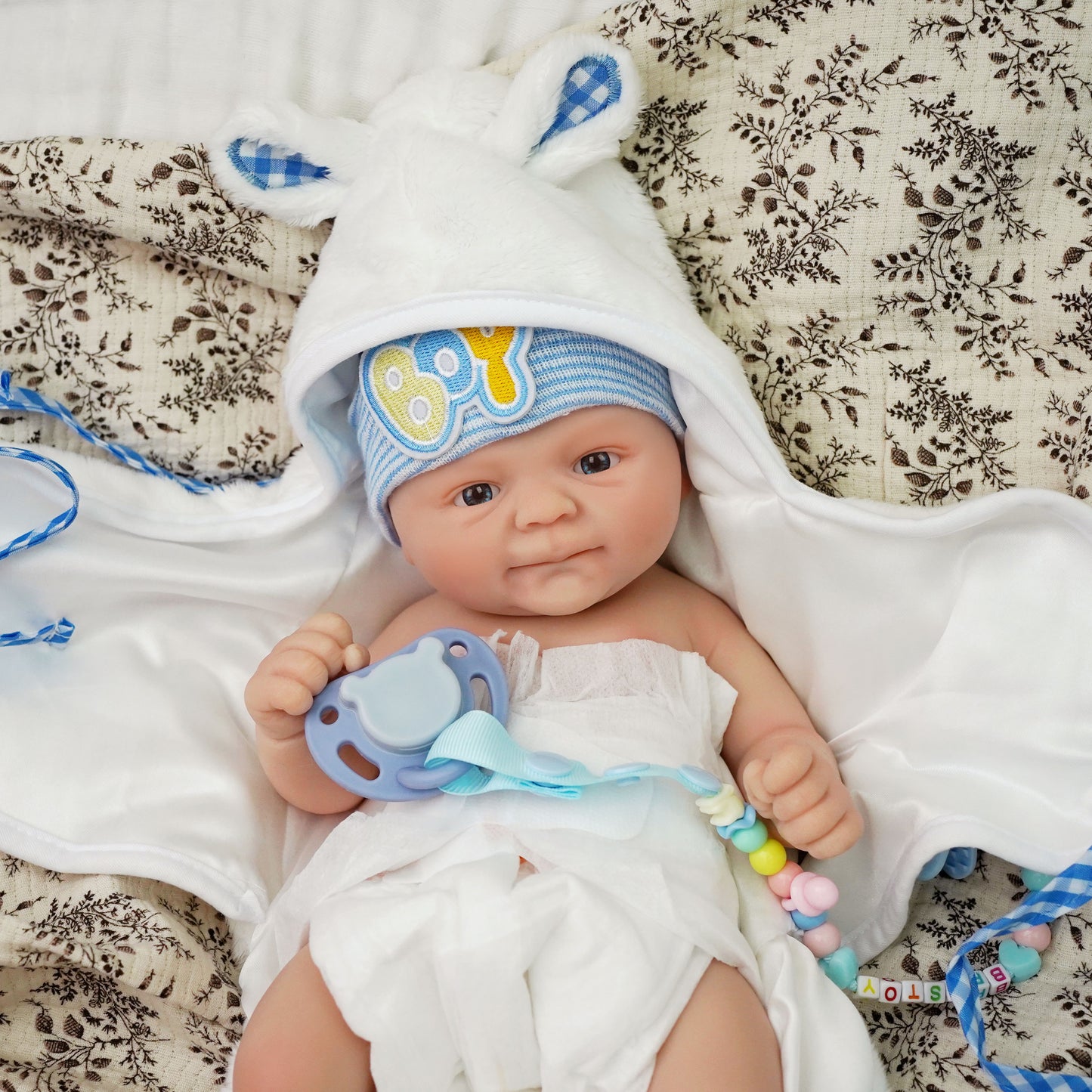 Brastoy Bebê Reborn Boneca Silicone Solido Menino 40cm IG-528