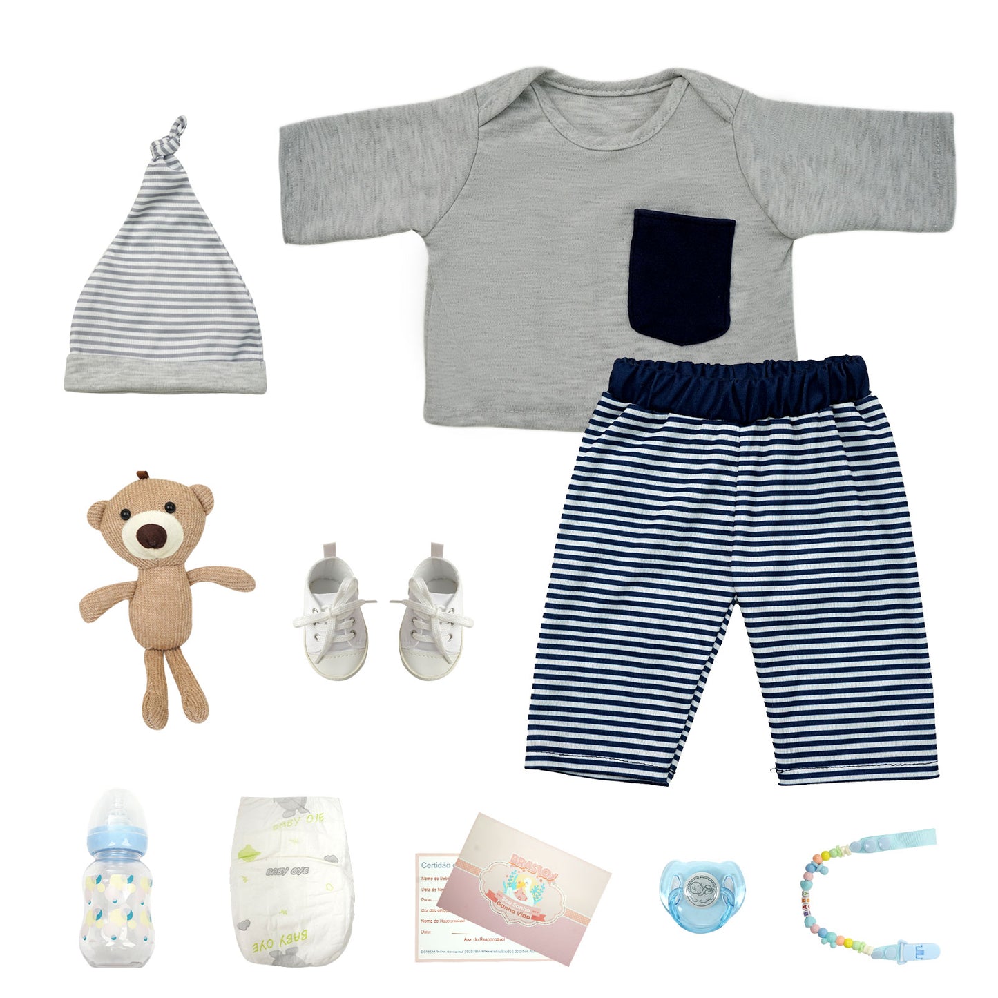 Brastoy Bebê Reborn Boneco 100% Silicone Menino Realista 48cm OTA-IG262CS