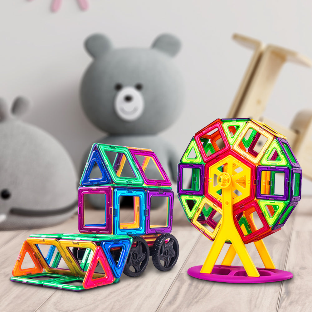 Blocos de Montar Magnéticos Construção 120 Peças Brinquedo Educativo Infantil BS-04