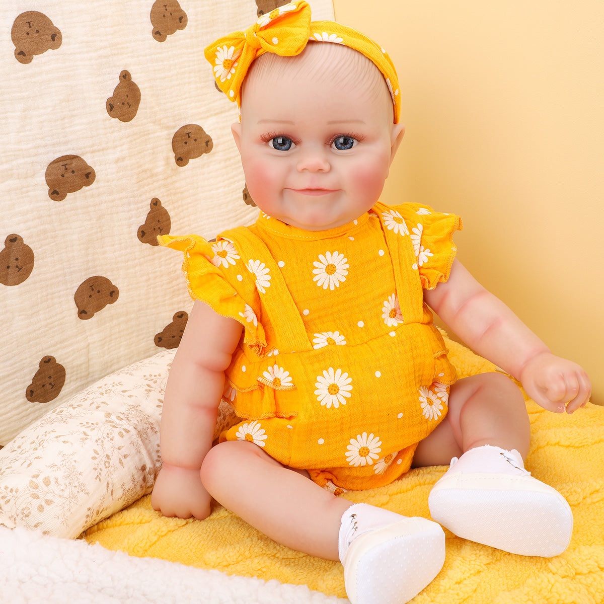 Brastoy Boneca Bebê Reborn Maddie Menina 48cm Corpo De Silicone-OTA-IG273CS