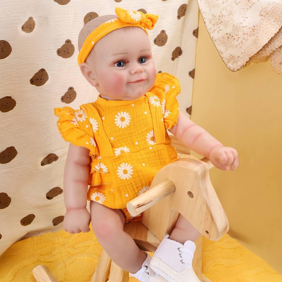 Brastoy Boneca Bebê Reborn Maddie Menina 48cm Corpo De Silicone-OTA-IG273CS